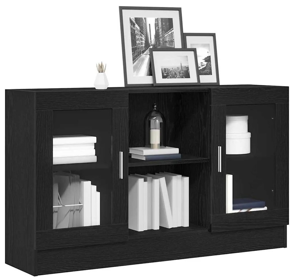 Aparador vidaXL Preto Carvalho 120x30,5x70 cm em Madeira Derivada