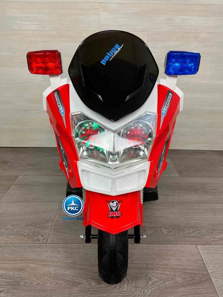 Moto criança eletrica Trimoto de Policia 12V Vermelha