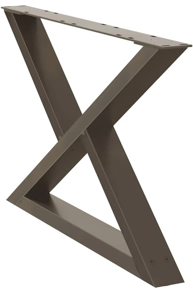 Pés para mesa de centro 2 peças aço natural 70x(42-43,3) cm aço