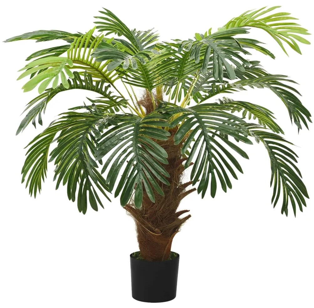 336306 vidaXL Palmeira cica artificial com vaso 90 cm verde