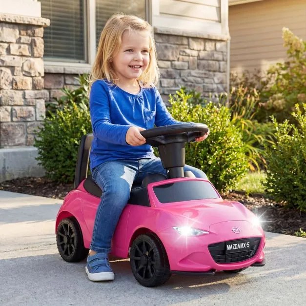Carro de empurrar para crianças – Brinquedo deslizante com design de apoio no chão e espaço de arrumação – Carro para sentar e deslizar para trás – Ro