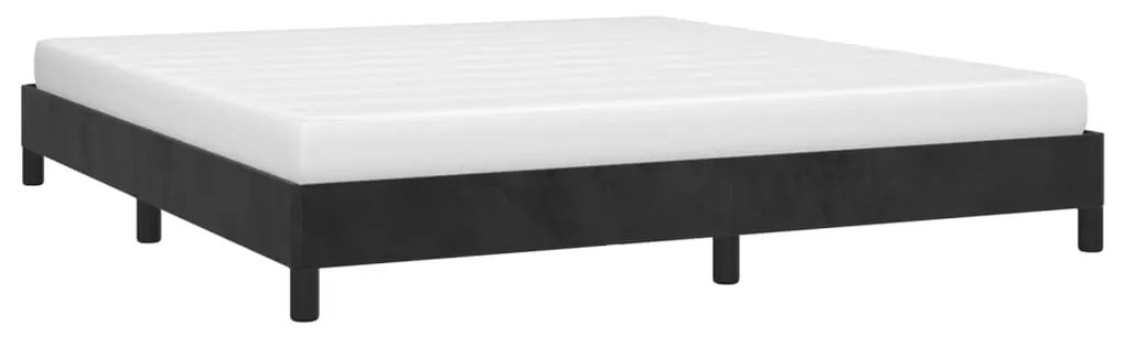 Estrutura de cama sem colchão 160x200 cm veludo preto