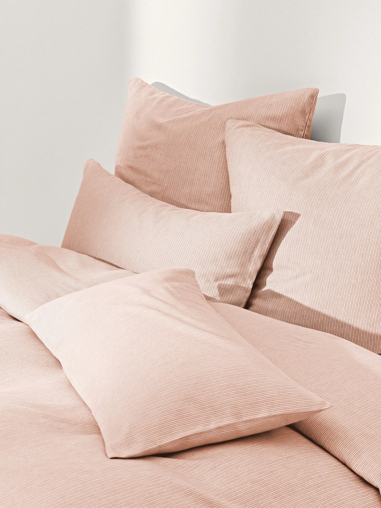 Capa de edredão em flanela com riscas finas Javon