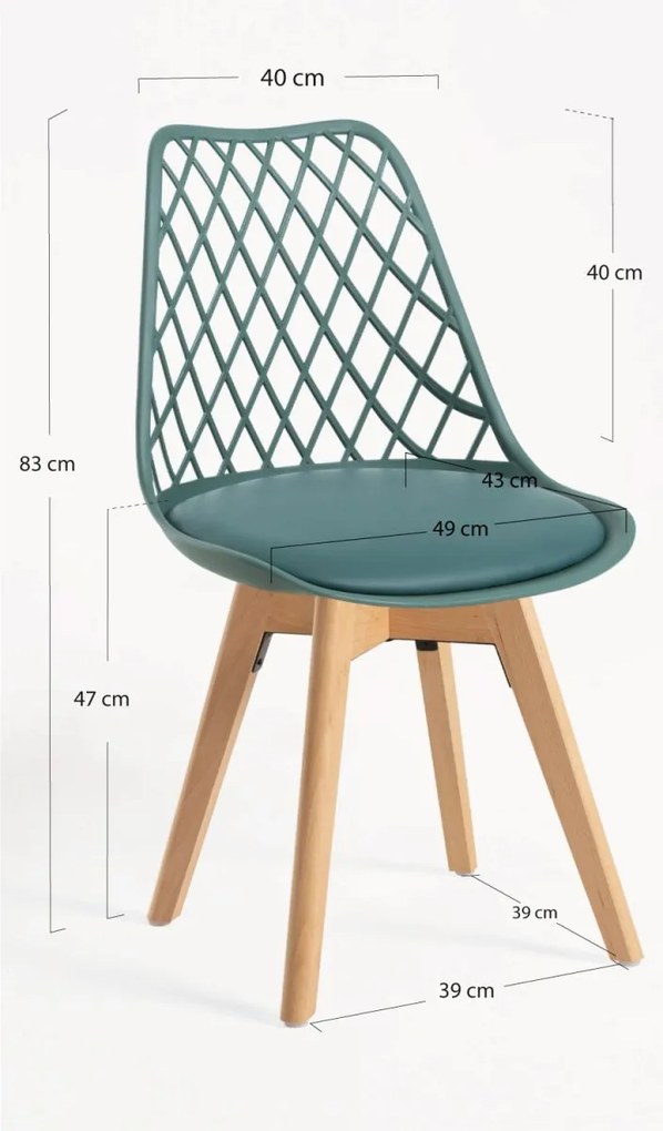 Pack 6 Cadeiras Mima - Verde escuro