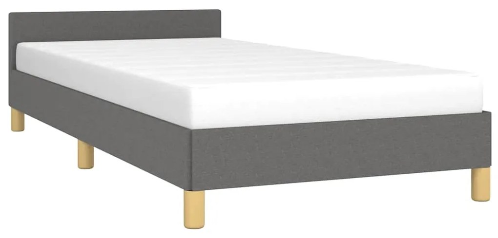 Estrutura de cama sem colchão 90x200 cm tecido cinzento-escuro