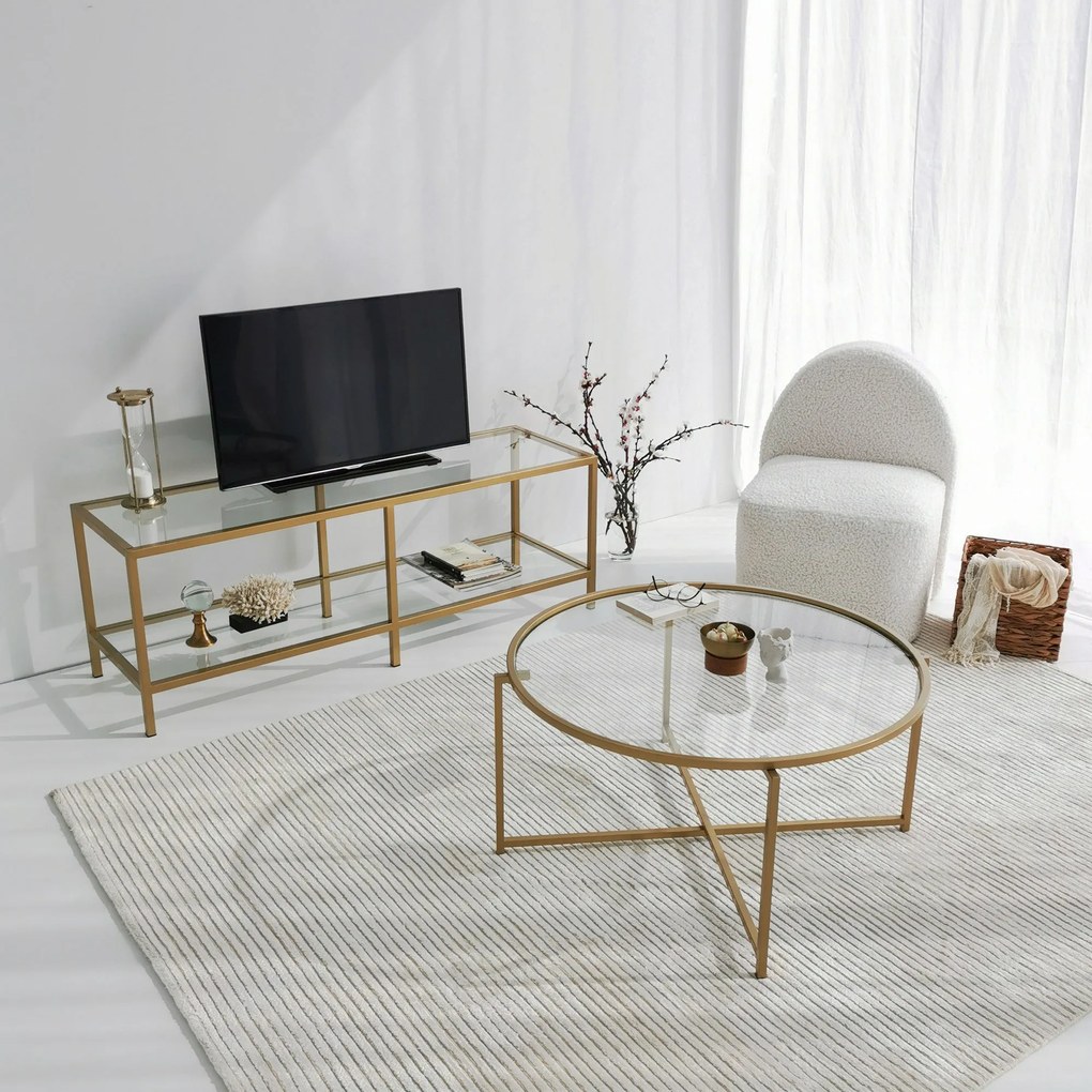 Móvel para TV Basic – Dourado – 130 cm x 45 cm x 40 cm