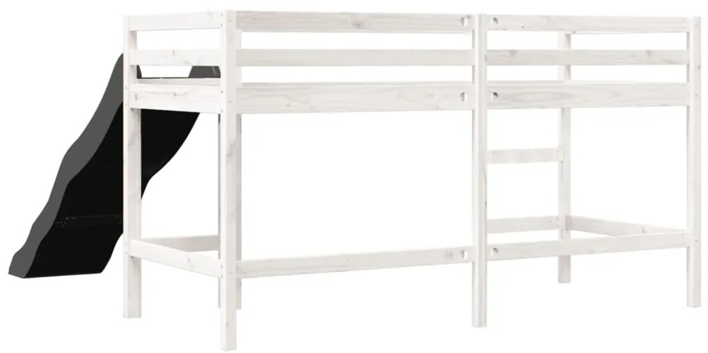 Cama alta p/ criança sem colchão 80x200 cm pinho maciço branco