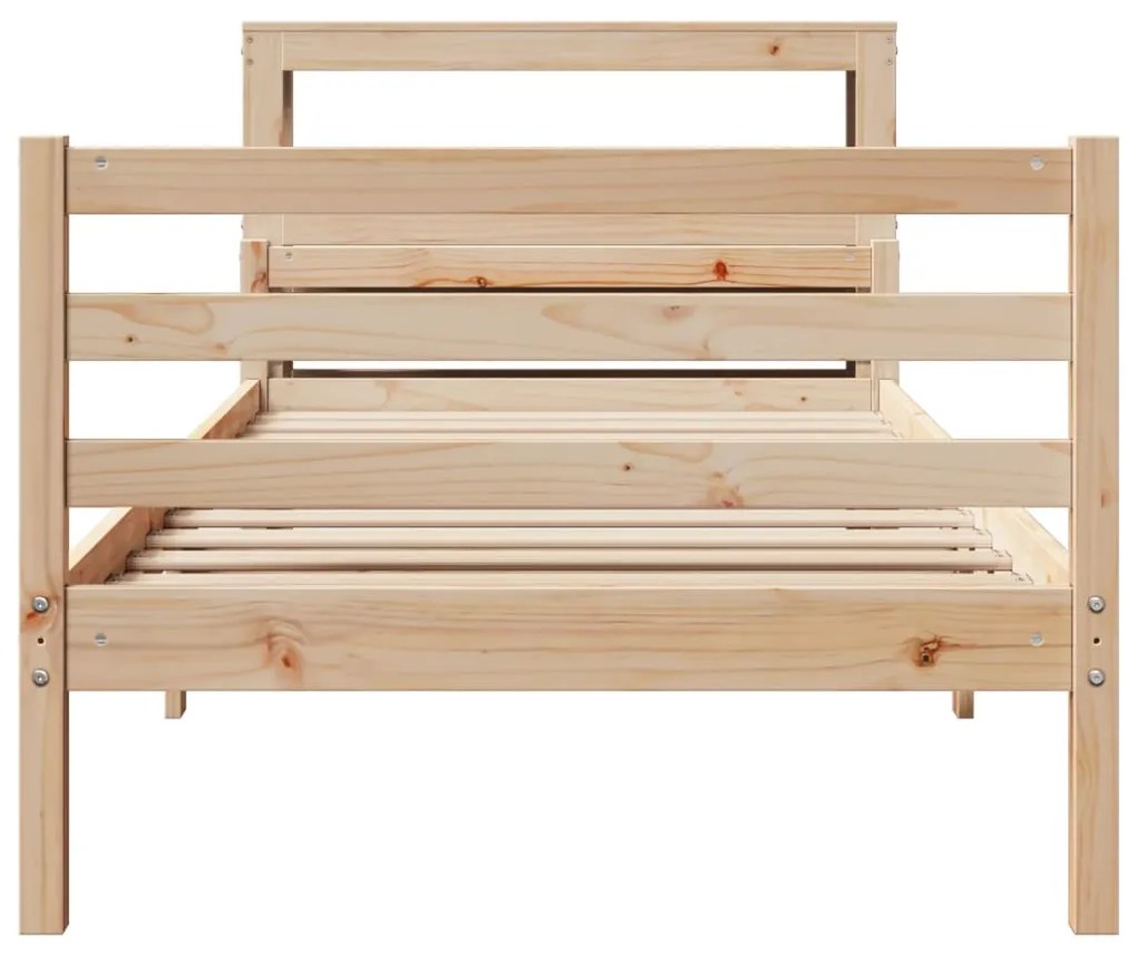 Estrutura de cama com cabeceira 90x200 cm pinho maciço