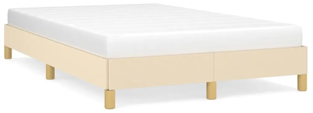 vidaXL Estrutura de cama sem colchão 120x190 cm tecido creme