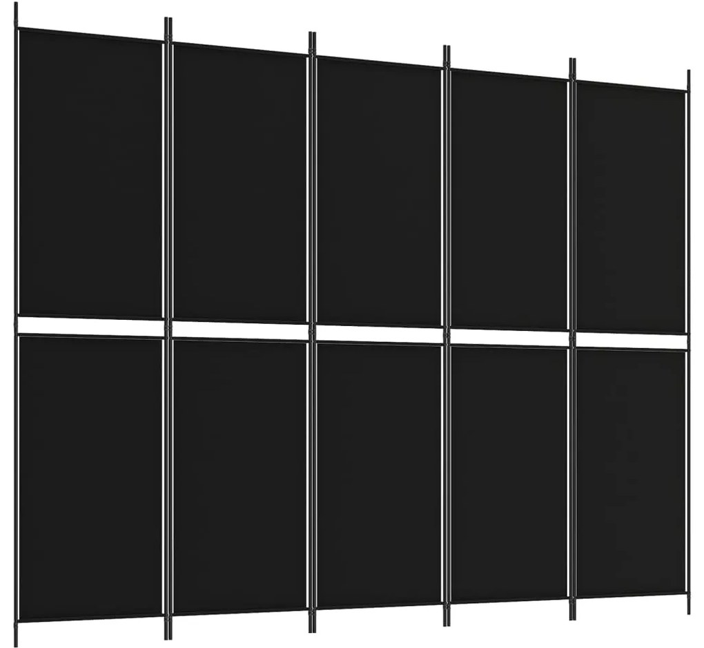 Divisória com 5 painéis 250x200 cm tecido preto