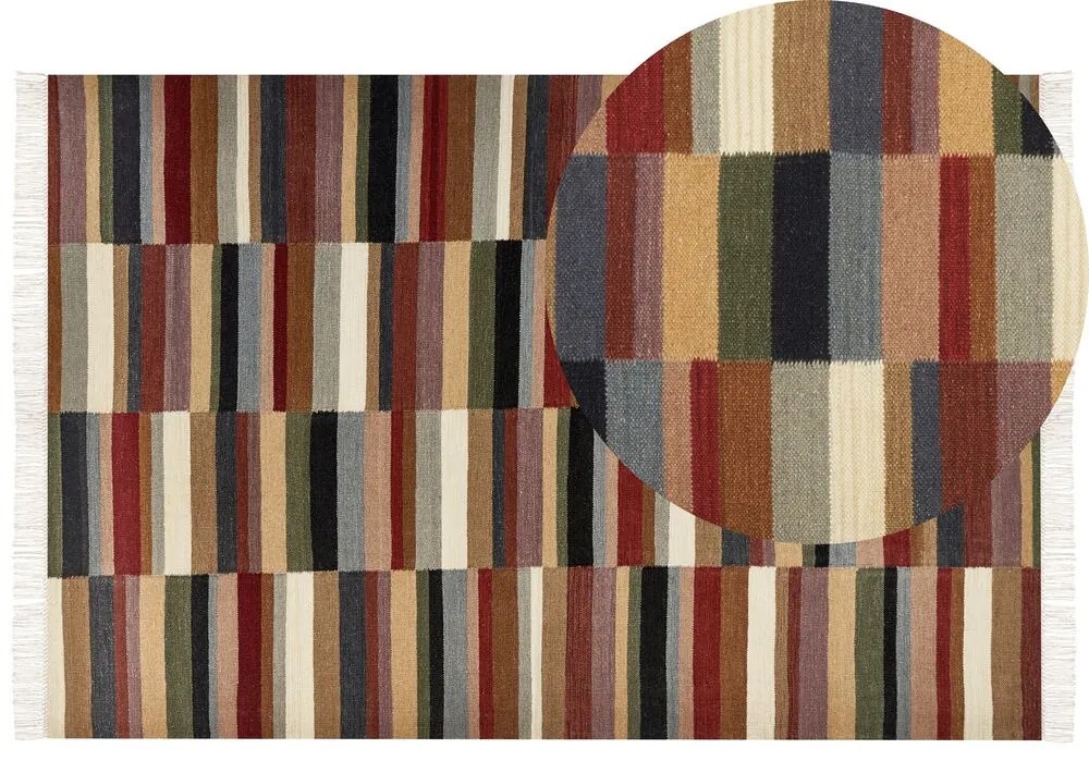 Tapete Kilim em lã multicolor 200 x 300 cm MUSALER Beliani