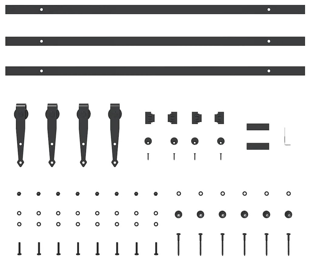 Kit para armário deslizante aço carbono 244 cm