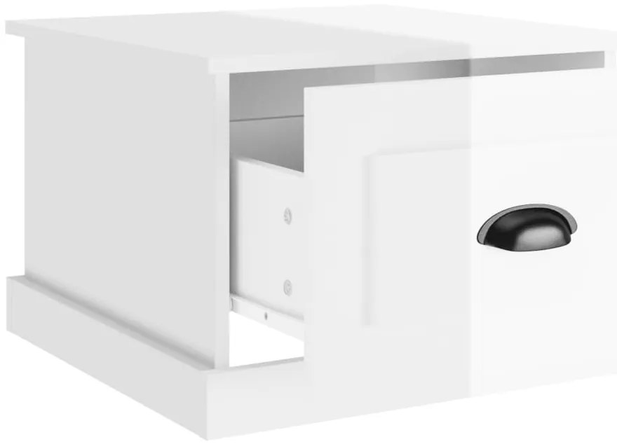 Mesa de centro 50x50x35 cm derivados madeira branco brilhante