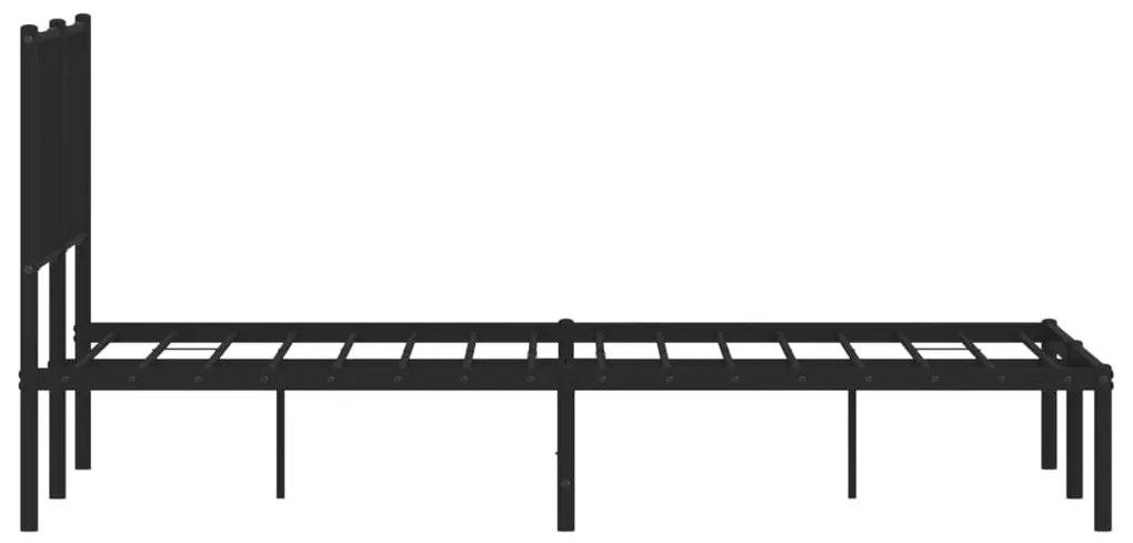 Estrutura de cama com cabeceira 140x190 cm metal preto