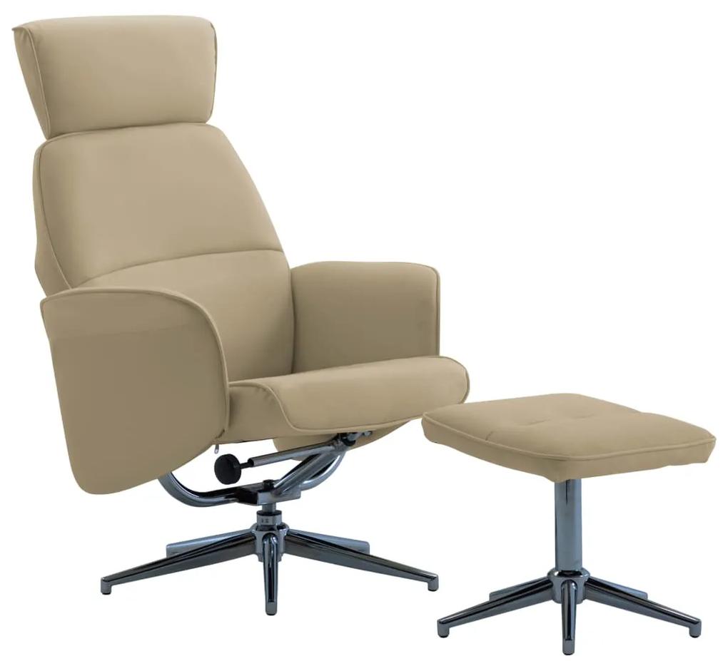 289878 vidaXL Cadeira reclinável com apoio de pés couro artificial cappuccino