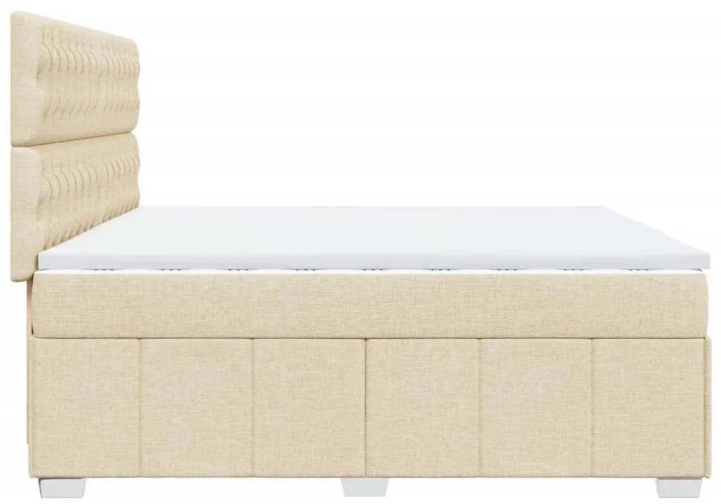 Cama com molas/colchão 200x200 cm tecido cor creme