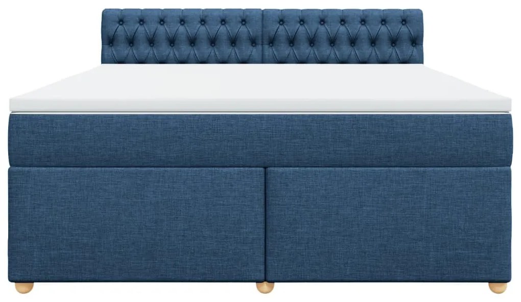 Cama com molas/colchão 180x200 cm tecido azul