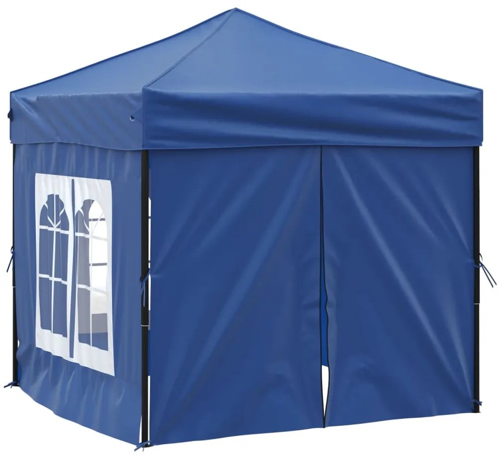 Tenda para festas dobrável com paredes laterais 2x2 m azul