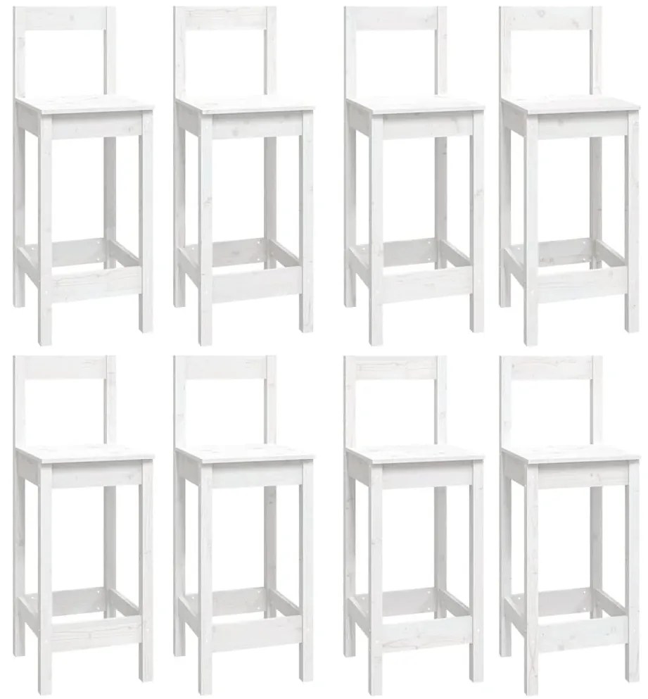 9 pcs conjunto de bar pinho maciço branco