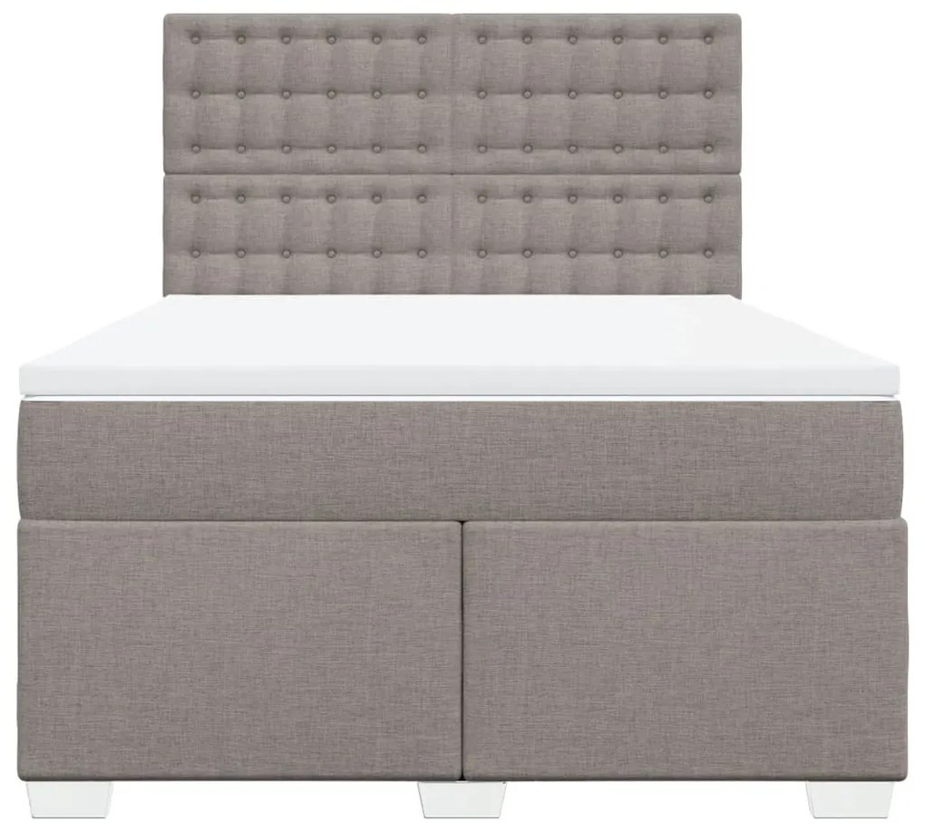 Cama com molas/colchão 140x200 cm tecido castanho-acinzentado