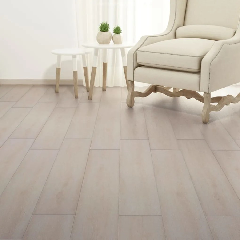 Tábuas soalho PVC não-autoadesivo 5,26 m² 2 mm carvalho branco