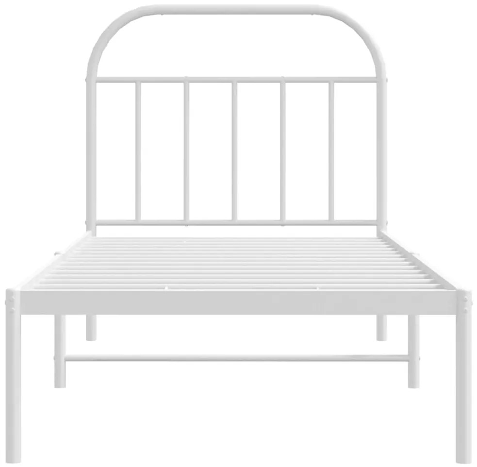 Estrutura de cama com cabeceira 90x190 cm metal branco