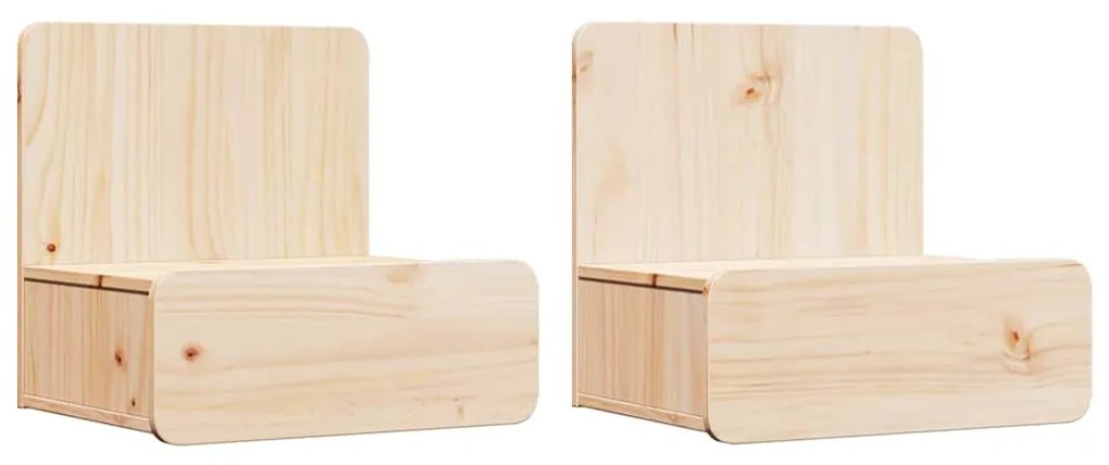 Mesa de Cabeceira Montada na Parede com gaveta 2 pcs Castanho
