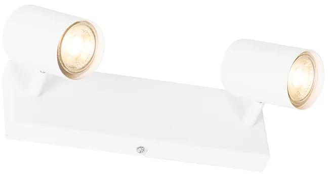 Candeeiro de teto moderno branco 2 luzes ajustável retangular - Jeana Moderno