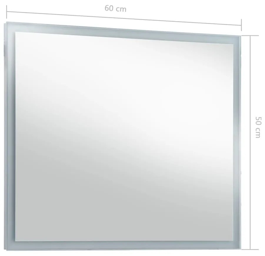 Espelho de parede LED para casa de banho 60x50 cm
