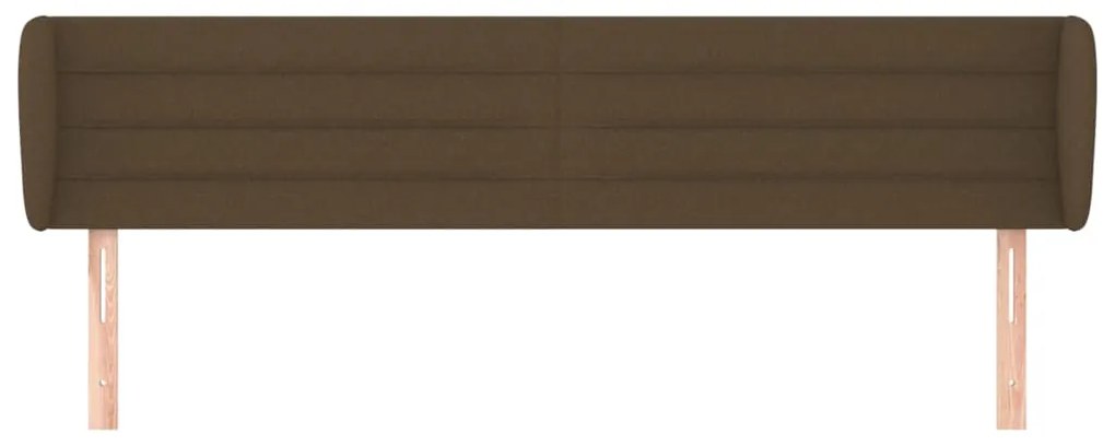 Cabeceira de cama c/ abas tecido 163x23x78/88cm castanho-escuro