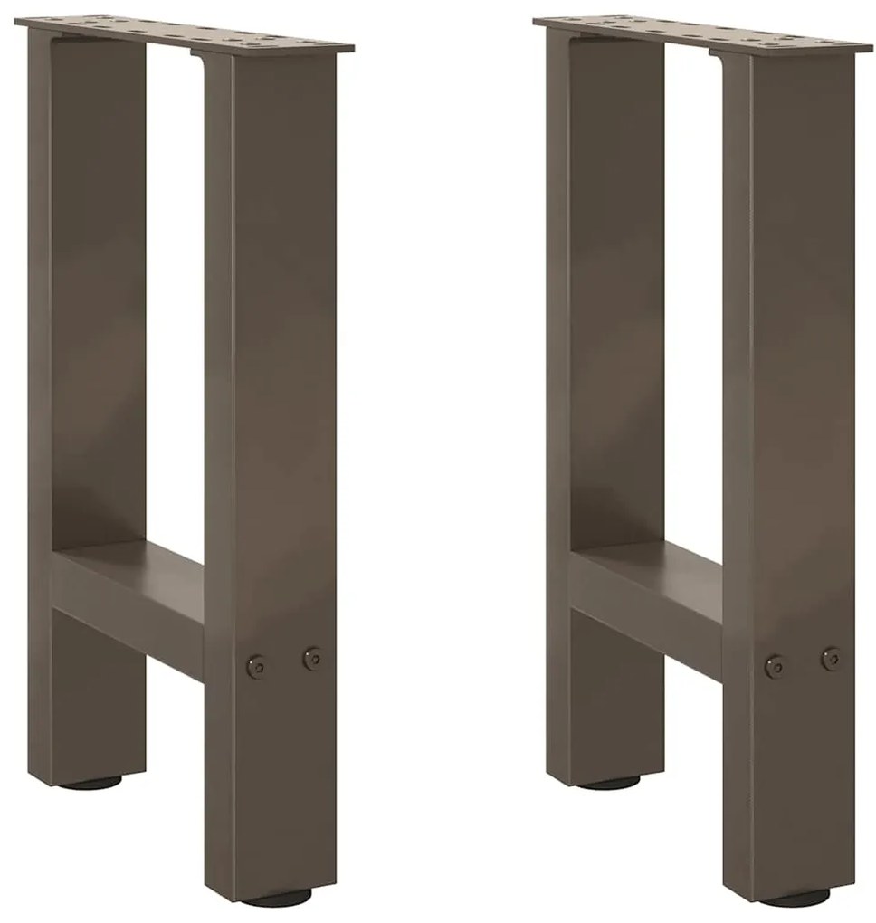 vidaXL Pés para mesa de centro em aço natural, 2 peças, 28x(42-43) cm, aço