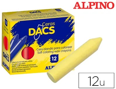 Lápis Cera Dacs Unicolor Amarelo Claro Caixa de 12 Unidades