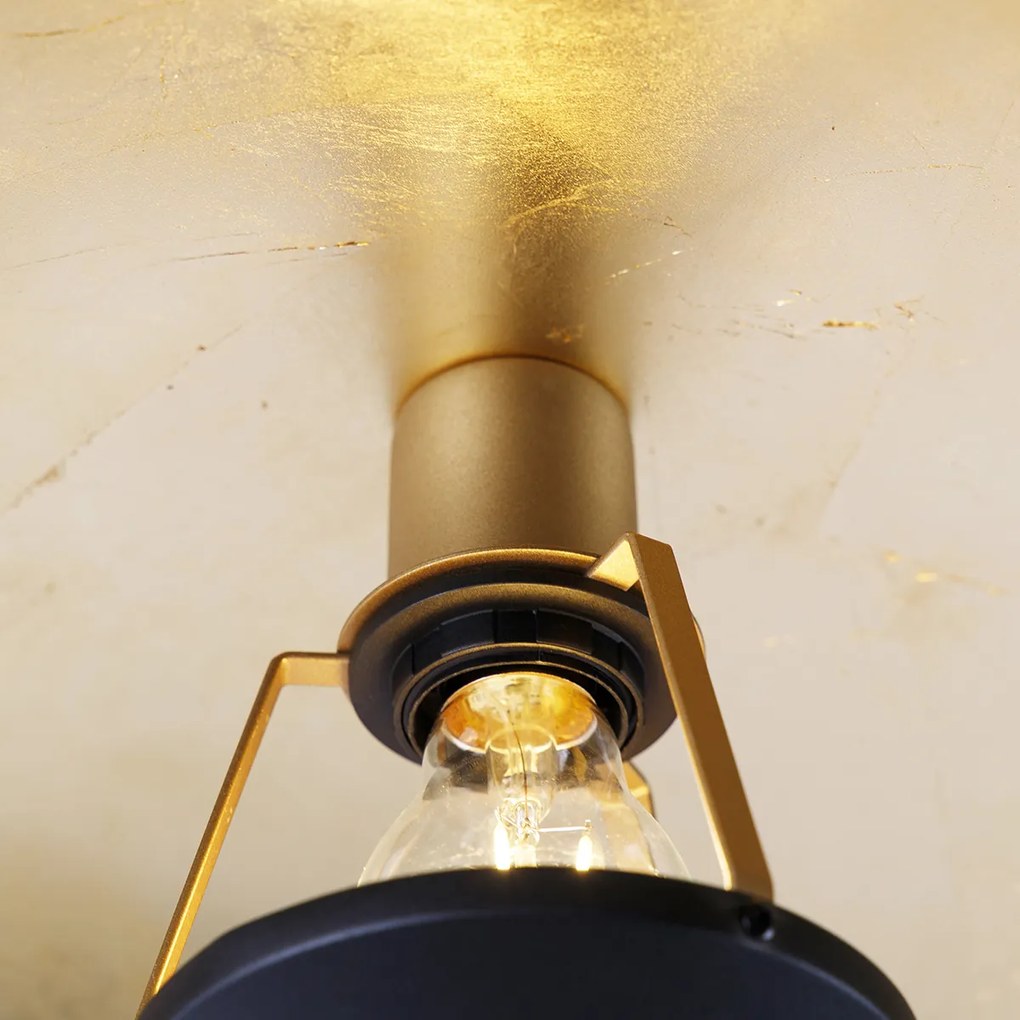 LED Candeeiro de teto inteligente preto com dourado 60 cm incl. Wi-Fi A60 - Emilienne Moderno