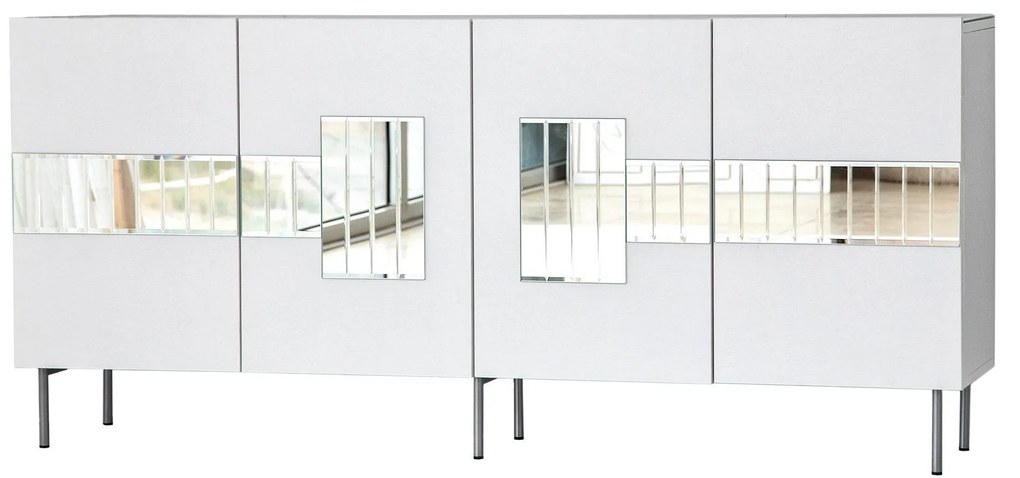 Console Paris – Branco e Prateado – 180 cm x 80 cm x 40 cm