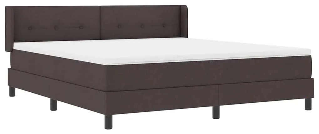 Cama Box Marrom Escuro 180 x 200 cm Tecido de estofado