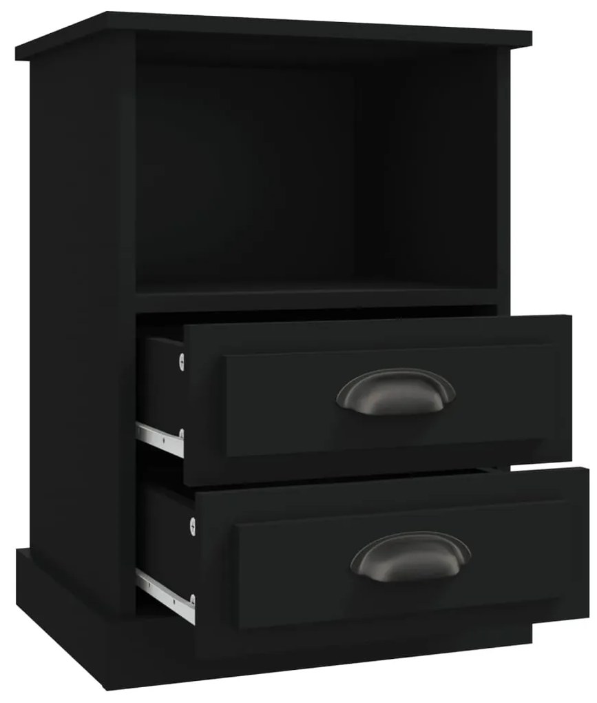 Mesas de cabeceira 2 pcs 43x36x60 cm preto
