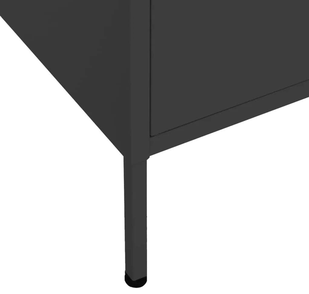 Armário de arrumação aço 80x35x101,5 cm preto