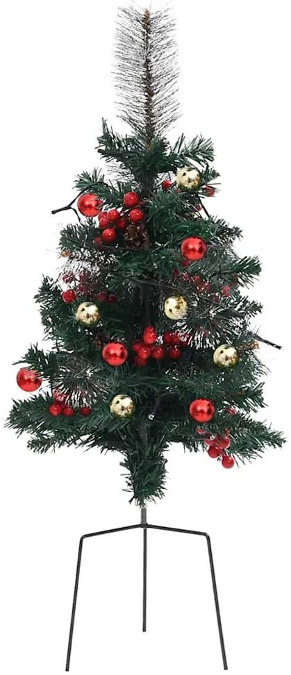 Árvore de Natal artificial de exterior pré-iluminada 2 pcs PVC