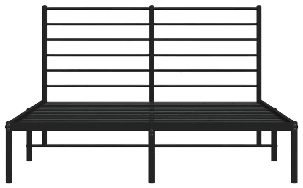 Estrutura de cama com cabeceira 160x200 cm metal preto