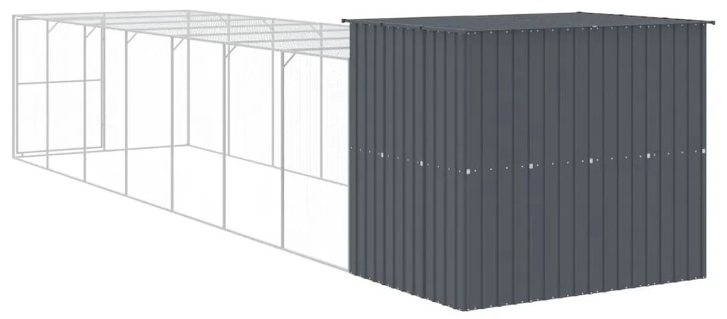 Casota p/ cães c/ parque 214x865x181 cm aço galvaniz. antracite