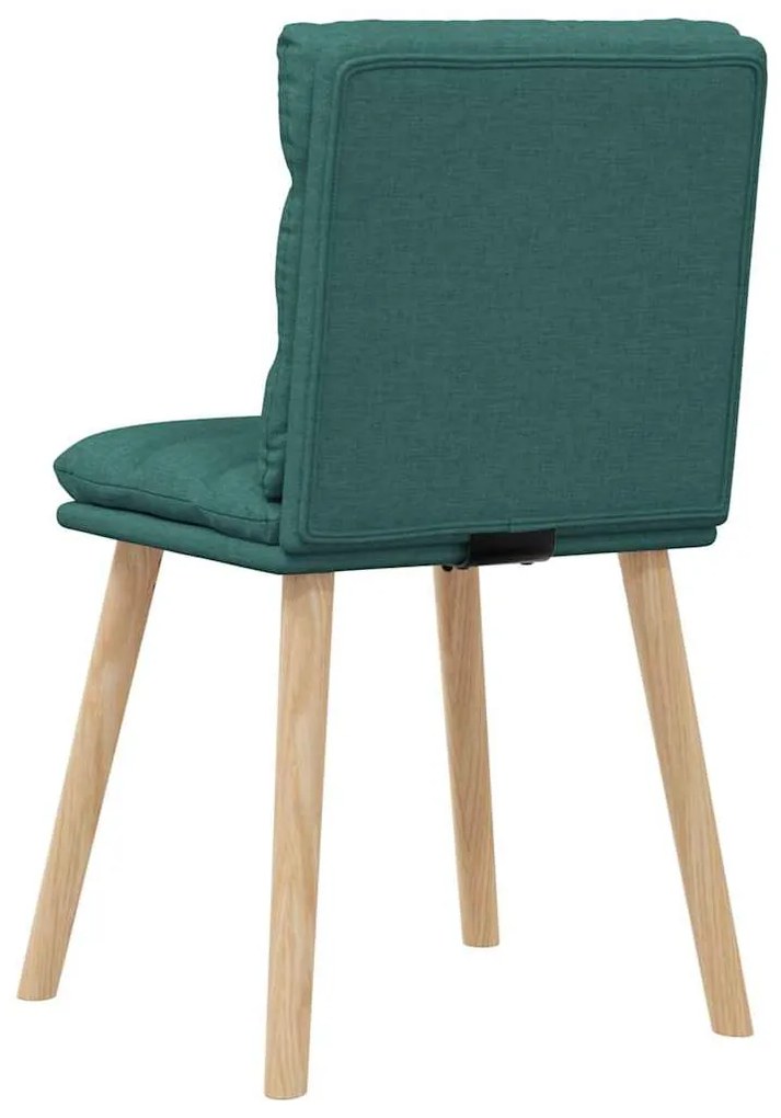 Cadeiras de jantar 4 pcs tecido verde escuro