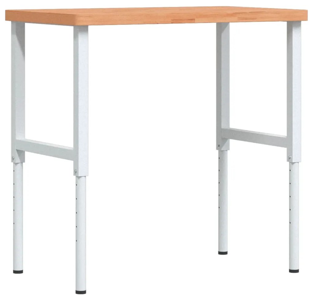 Bancada retangular 100x60x(73-99,5) cm madeira de faia maciça