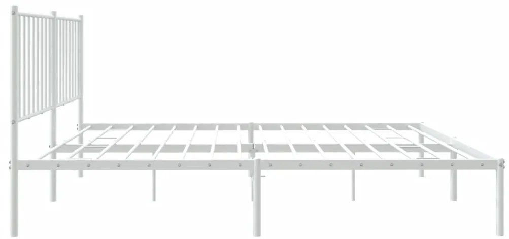Estrutura de cama com cabeceira 140x190 cm metal branco