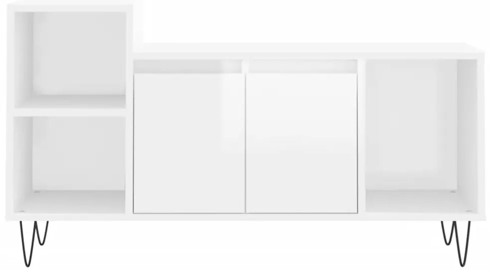 Móvel para TV 100x35x55 cm derivados madeira branco brilhante