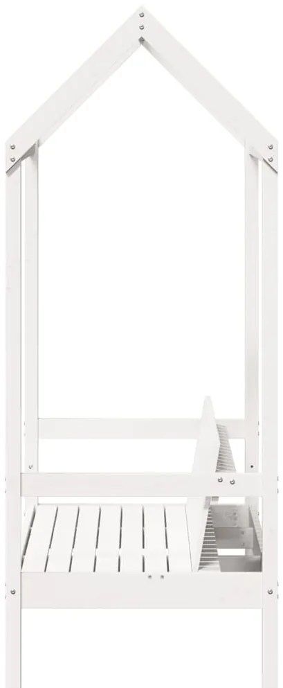 Banco com telhado 117,5x70x176,5 cm pinho maciço branco