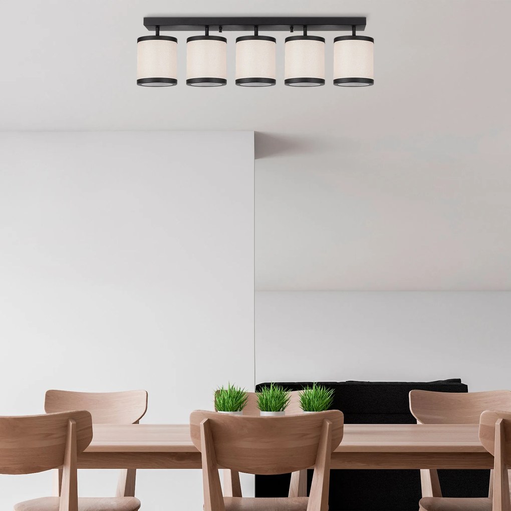 Candeeiro de Teto Way – Preto/Branco – 84 x 20 x 21 cm