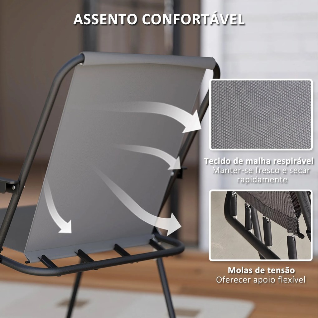 Conjunto de Mesa e Cadeiras de Jardim de 6 Peças Móveis de Jardim Exte