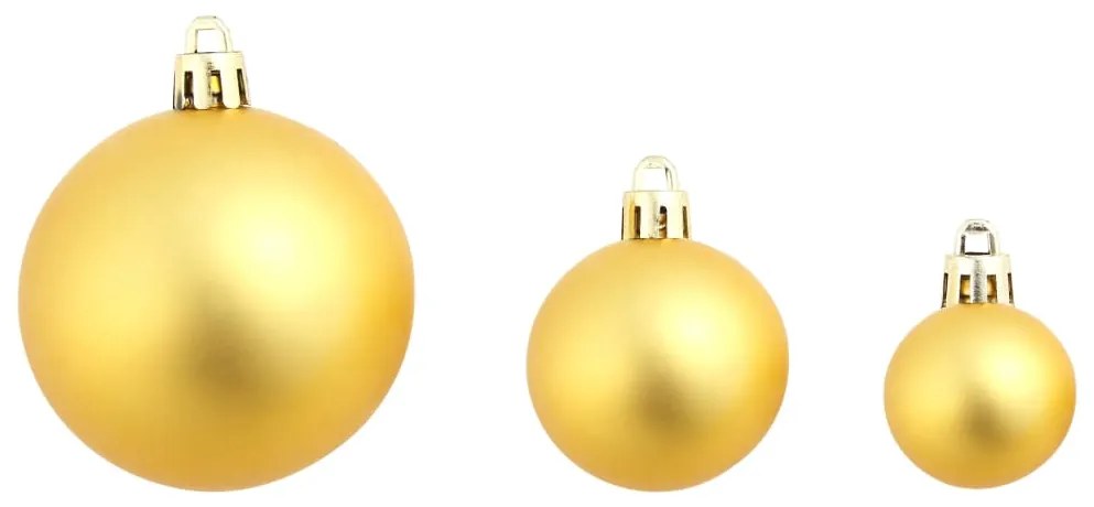 Conjunto de bolas de natal 100 pcs 3/4/6 cm dourado