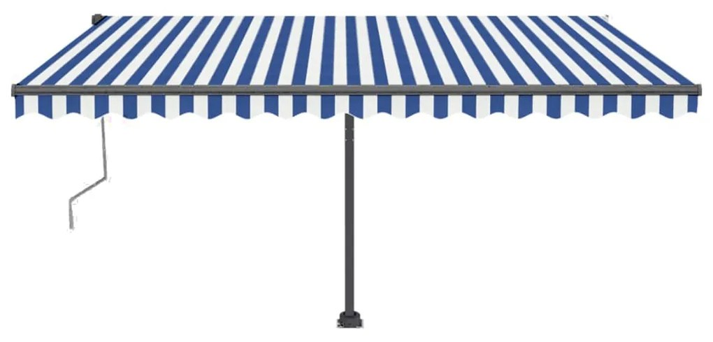 Toldo automático independente 450x350 cm azul e branco