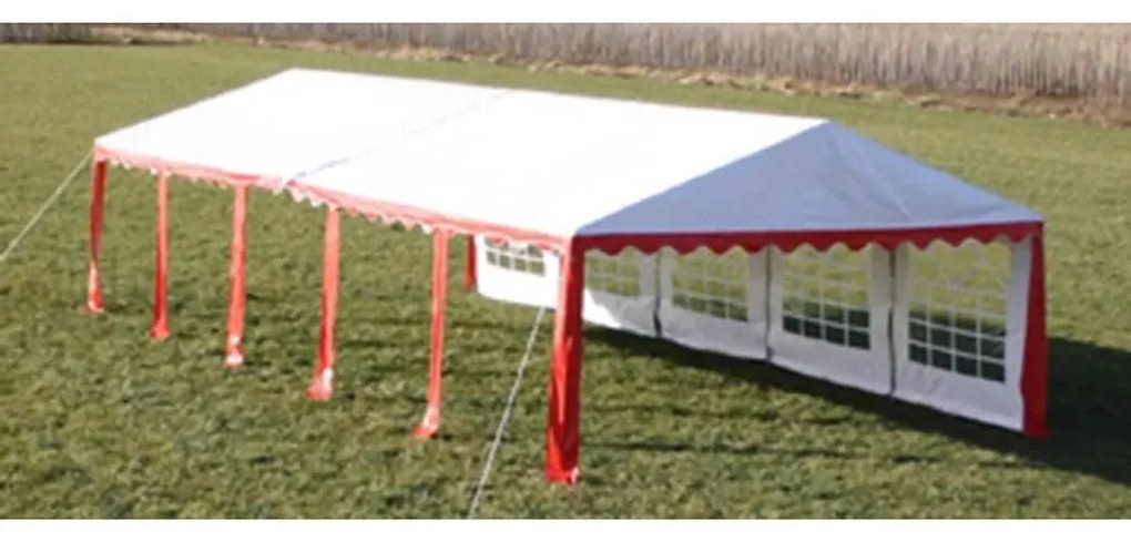 Tenda para festa com painéis laterais, 10 x 5 m Vermelho e Branco